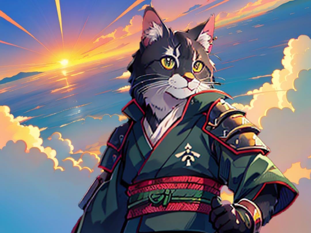 Amazon.co.jp: 猫 侍 イラスト アート FHBY : おもちゃ